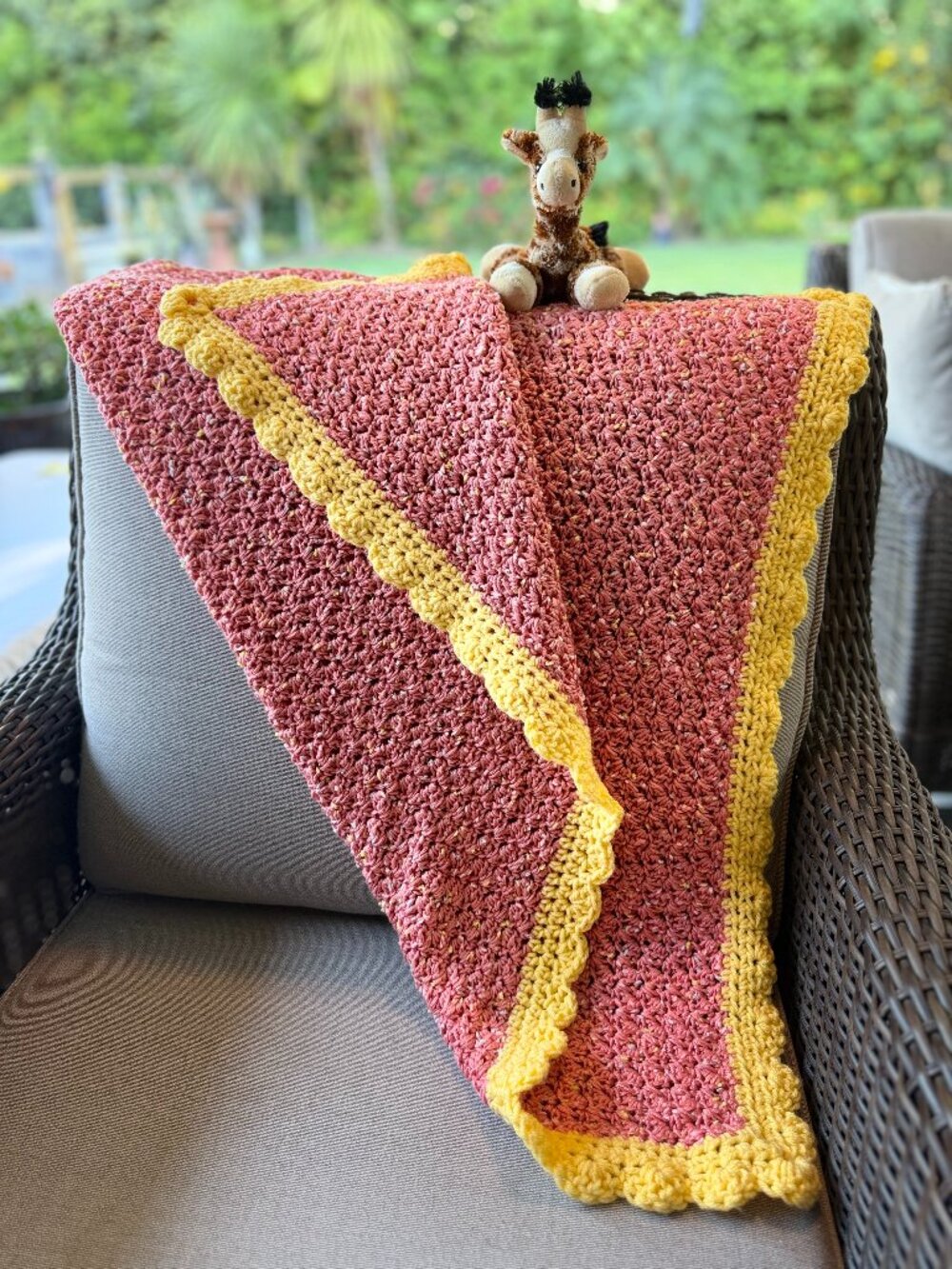 Handmade Crochet Baby Blanket, Soft Heirloom Nursery Gift, Color: Salmon
